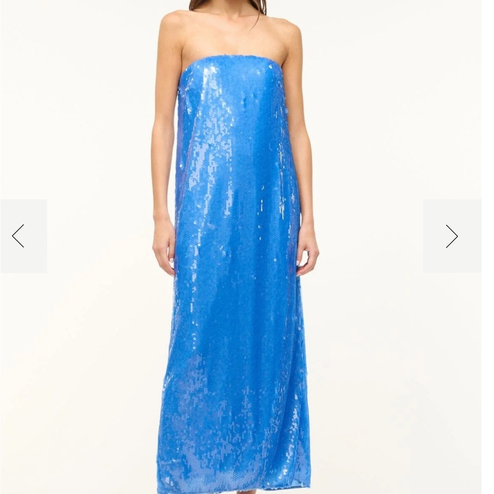 Staud Casey blue sequin long dress